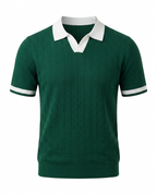 Men's short-sleeve polo shirt, new summer style, high-end trendy look, stretchy slim-fit collared t-shirt