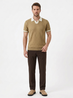 Men's short-sleeve polo shirt, new summer style, high-end trendy look, stretchy slim-fit collared t-shirt