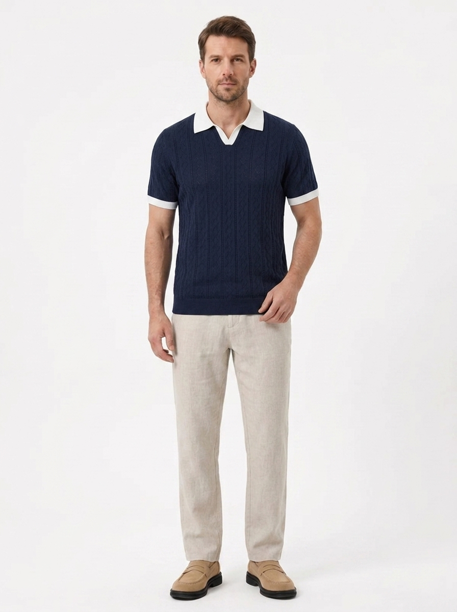 The Ice-Silk Polo — Contrast Panel