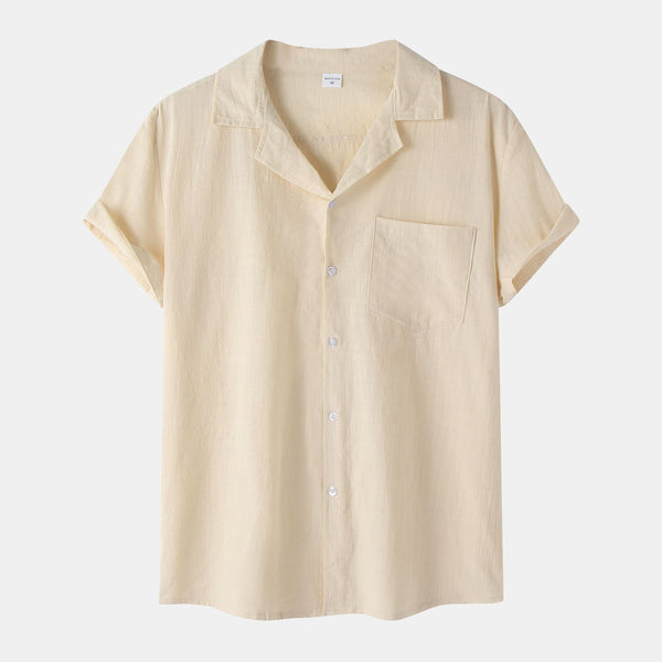 Het linnen zomershirt met korte mouwen
