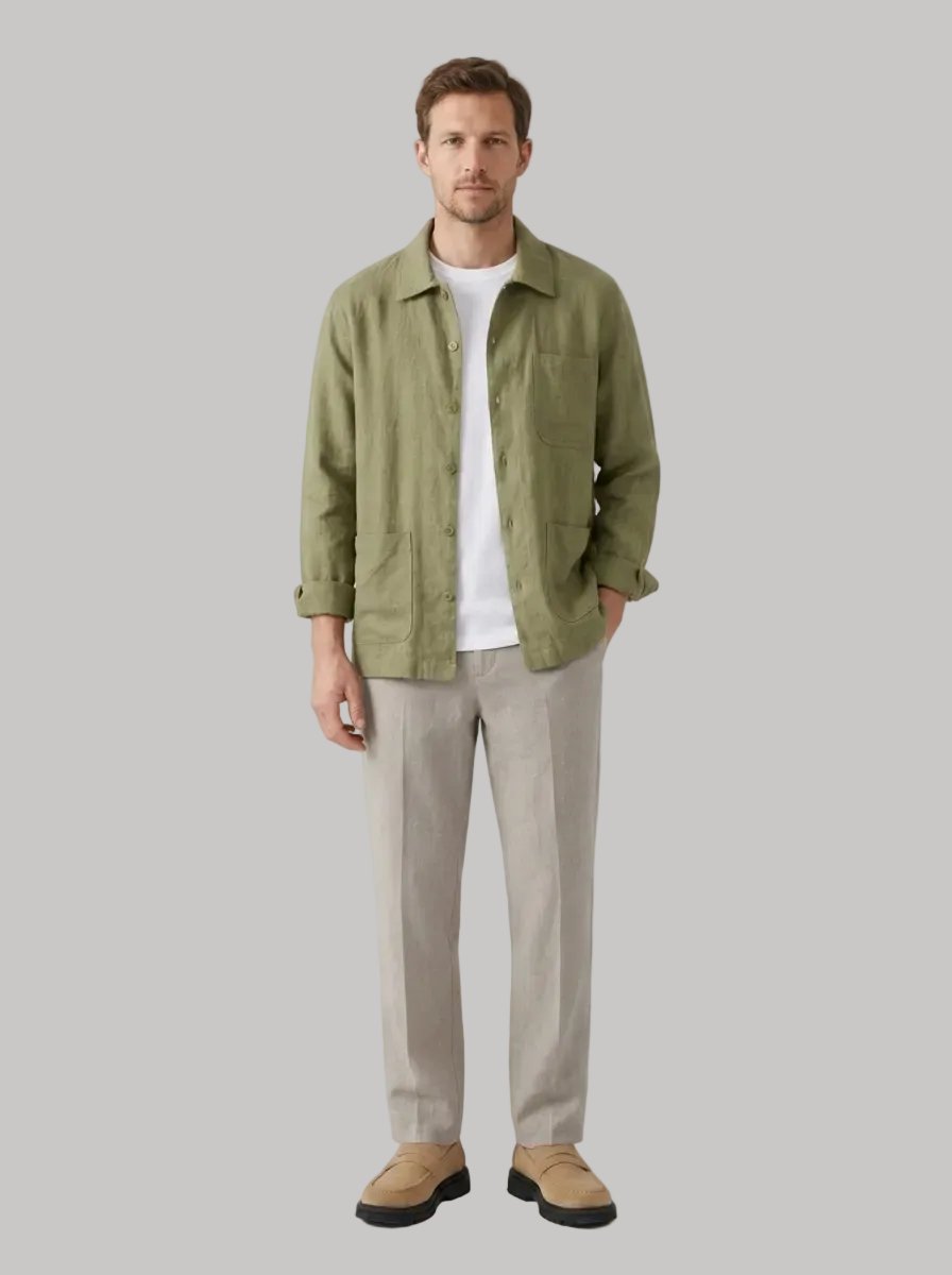 The Linen Overshirt — Lapel Cut