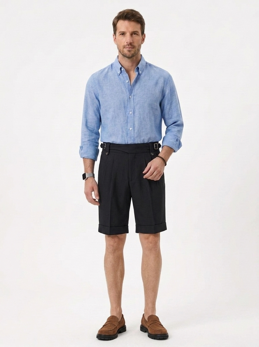 The Linen Work Shirt — Slim Lapel