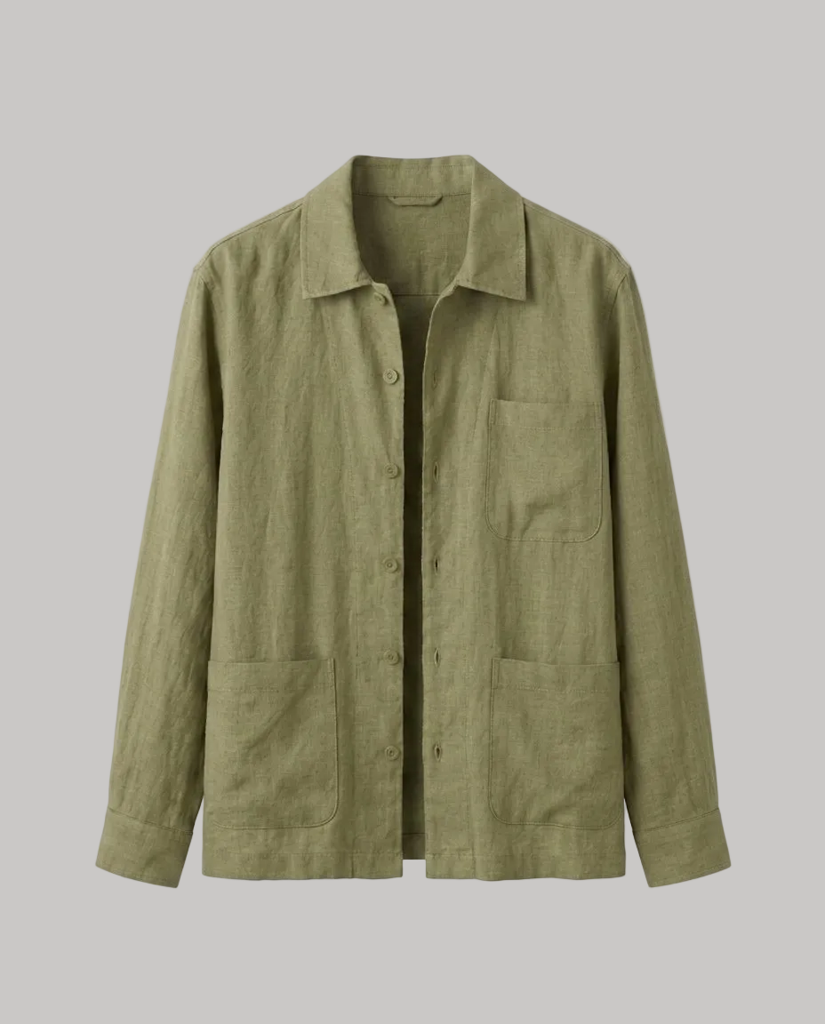 The Linen Overshirt — Lapel Cut