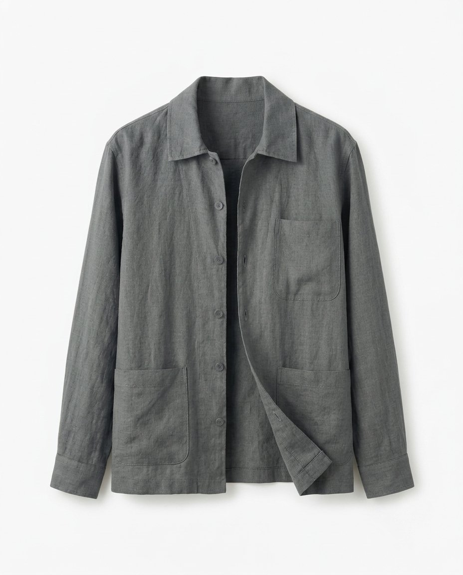 The Linen Overshirt — Lapel Cut