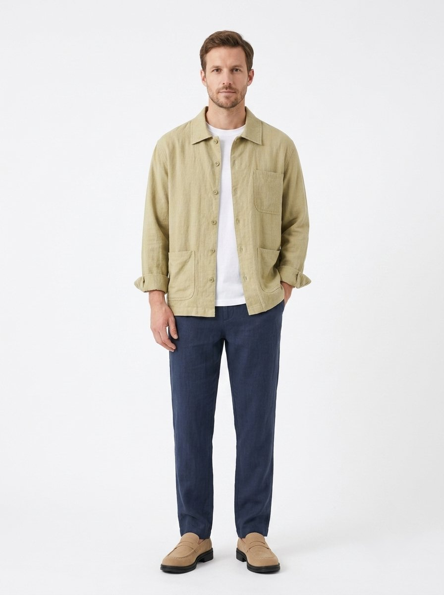 The Linen Overshirt — Lapel Cut