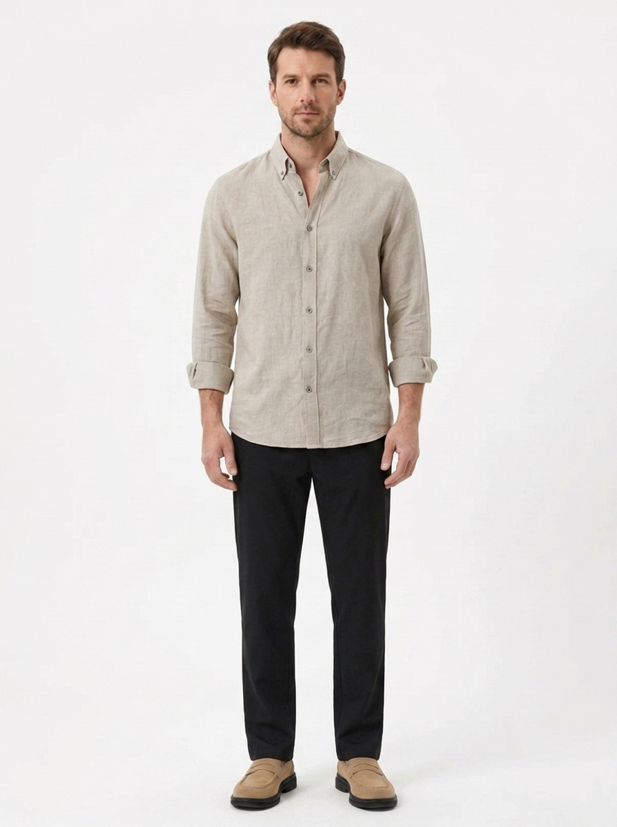 The Linen Work Shirt — Slim Lapel