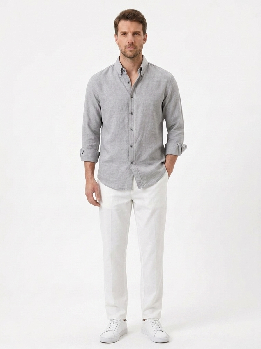 The Linen Work Shirt — Slim Lapel