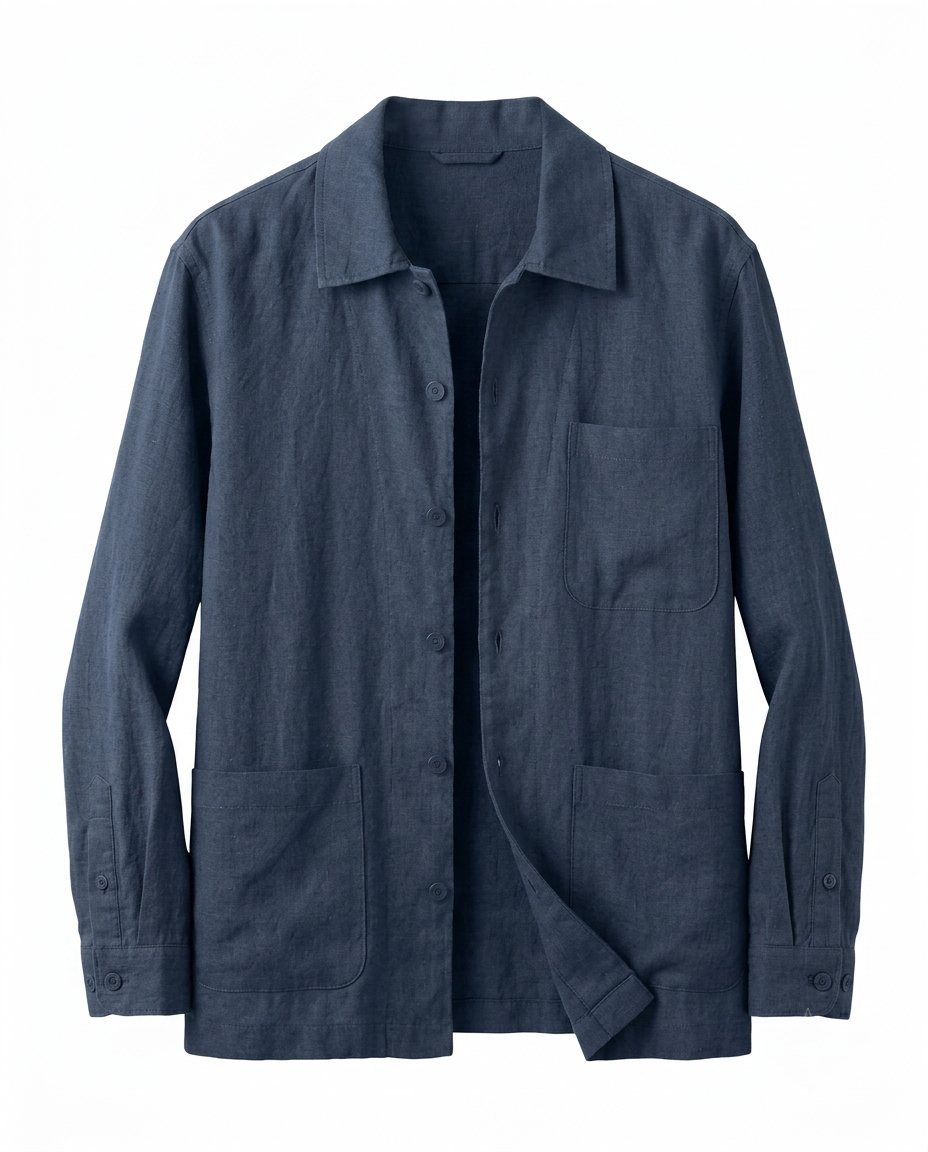 The Linen Overshirt — Lapel Cut