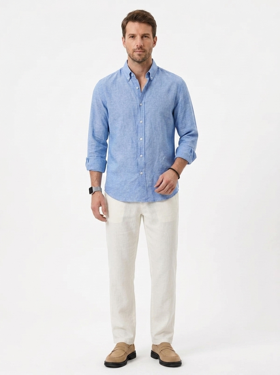 The Linen Work Shirt — Slim Lapel
